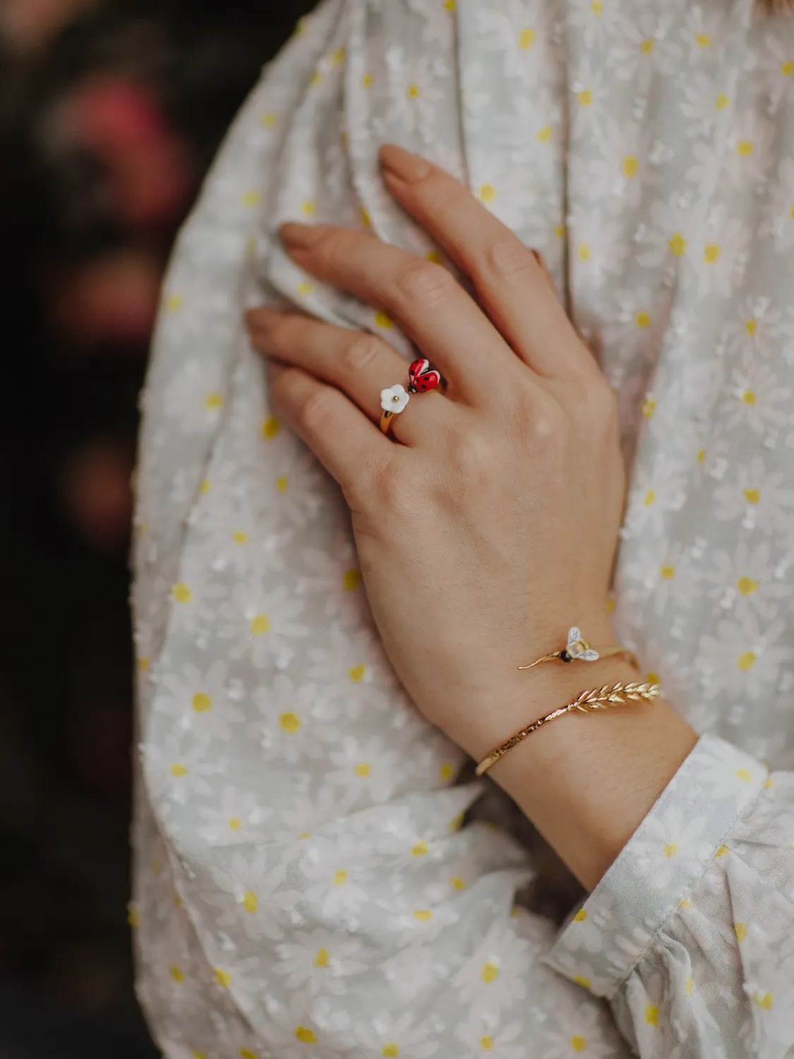 Nach Bijoux FaceToFace coccinelle bague ajustable dorée