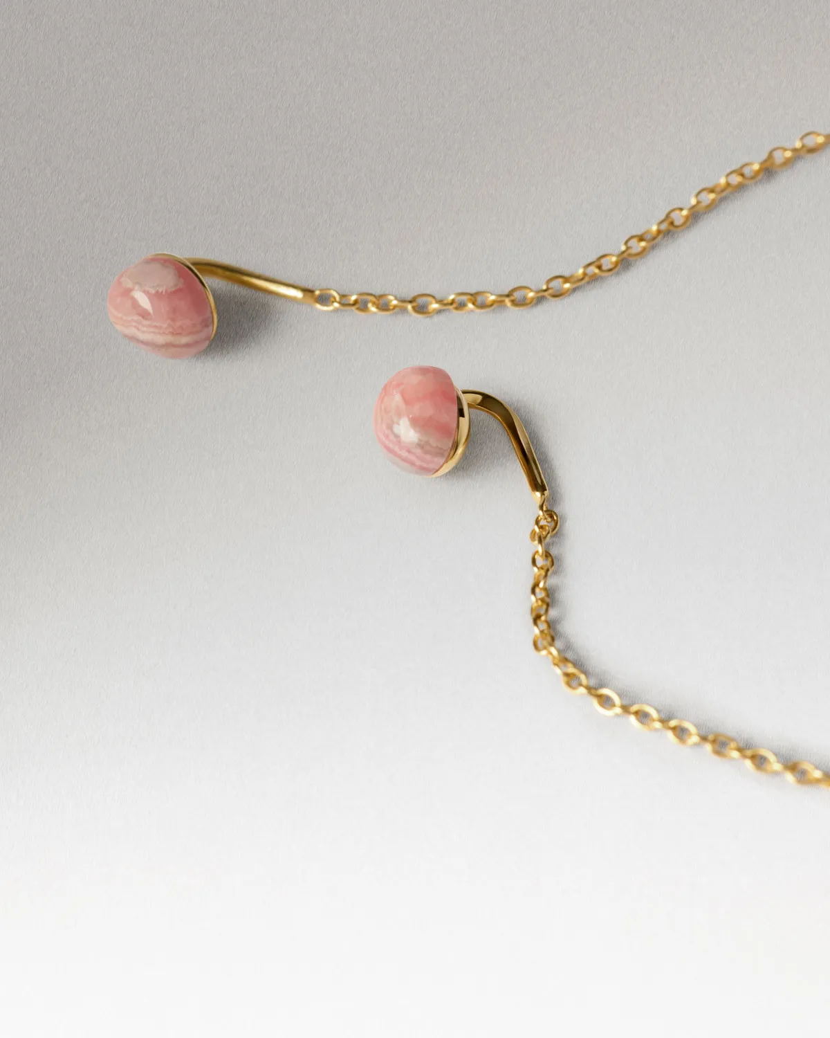 PDPAOLA Lyra Boucles Rhodochrosite Longues Dorées