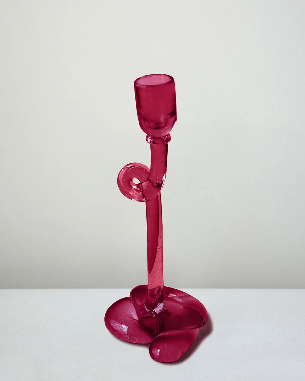 Completedworks Thaw bougeoir verre recyclé magenta