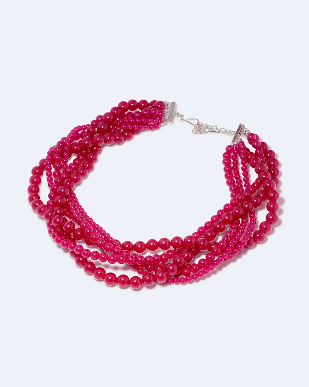 Completedworks Tangled Web collier perles calcédoine argent
