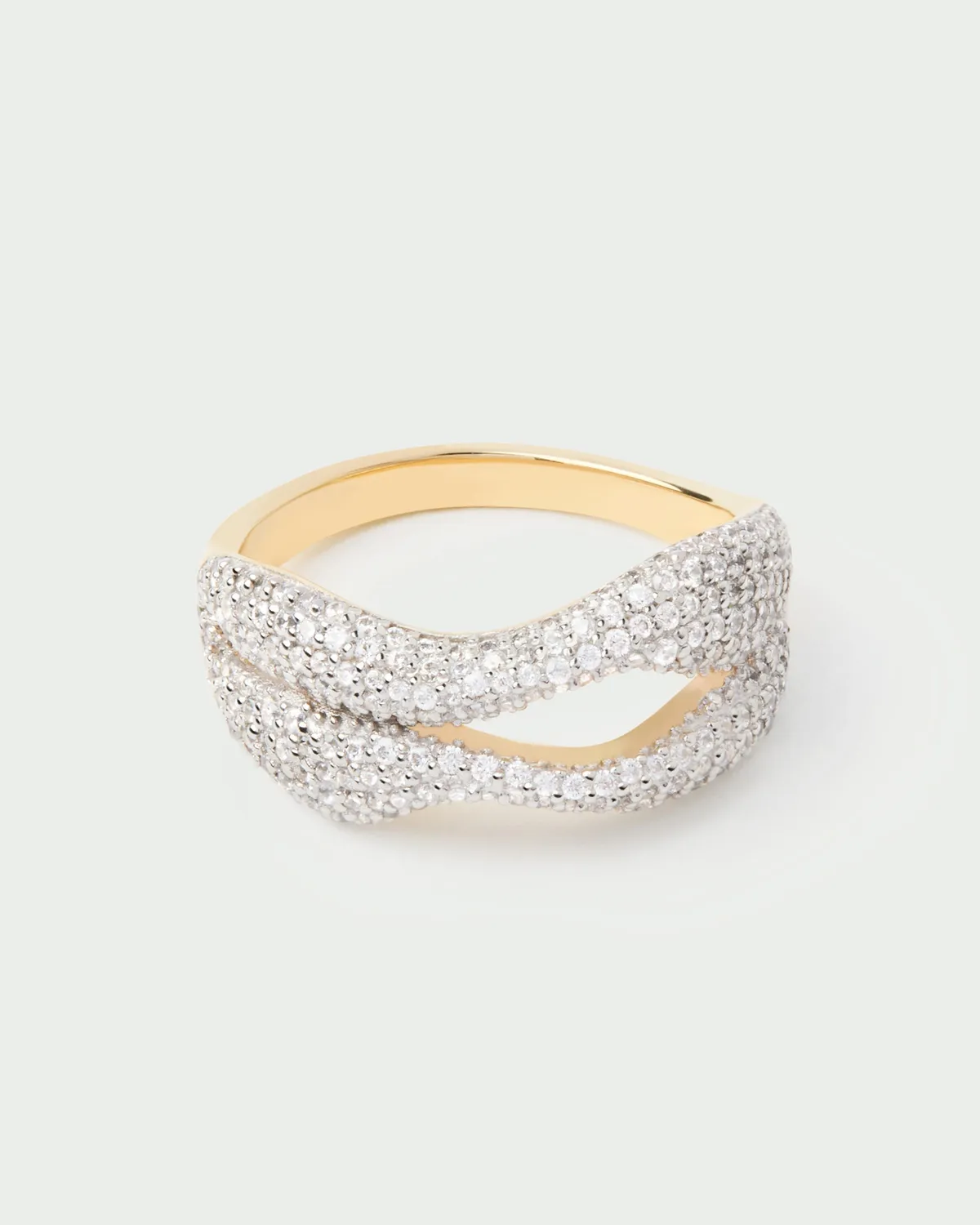 PDPAOLA Pavé Sense bague zirconia dorée