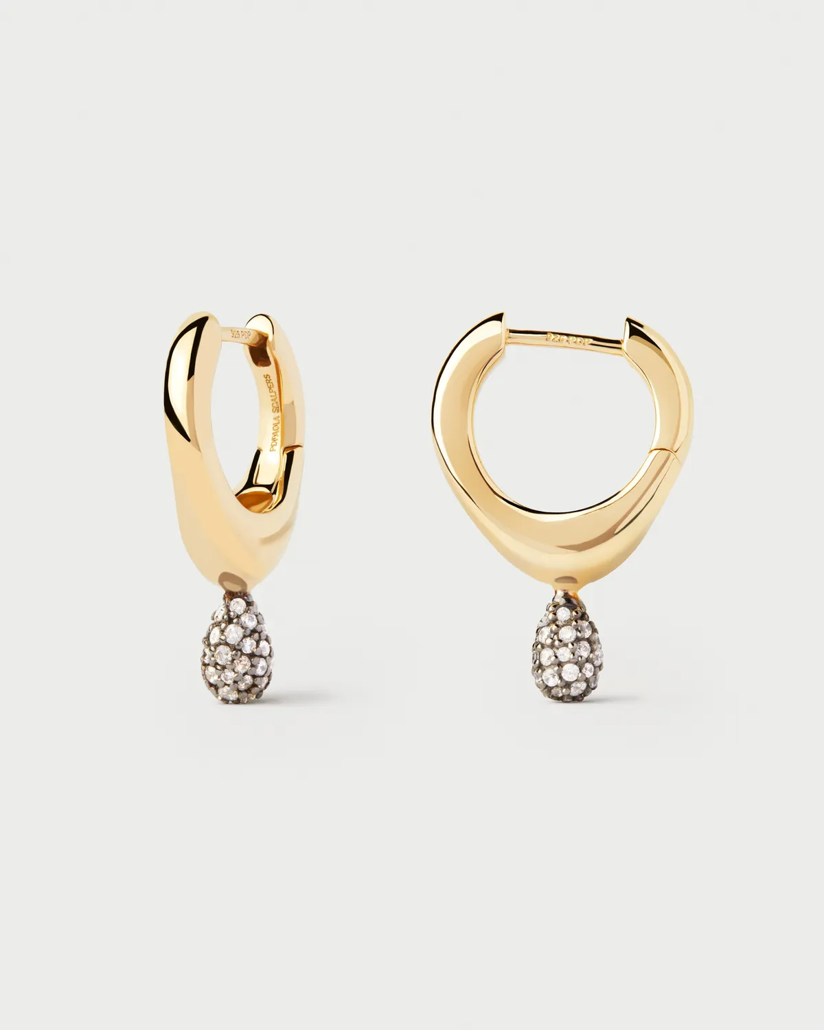 PDPAOLA Pavé Lava mono boucle argent 10 mm