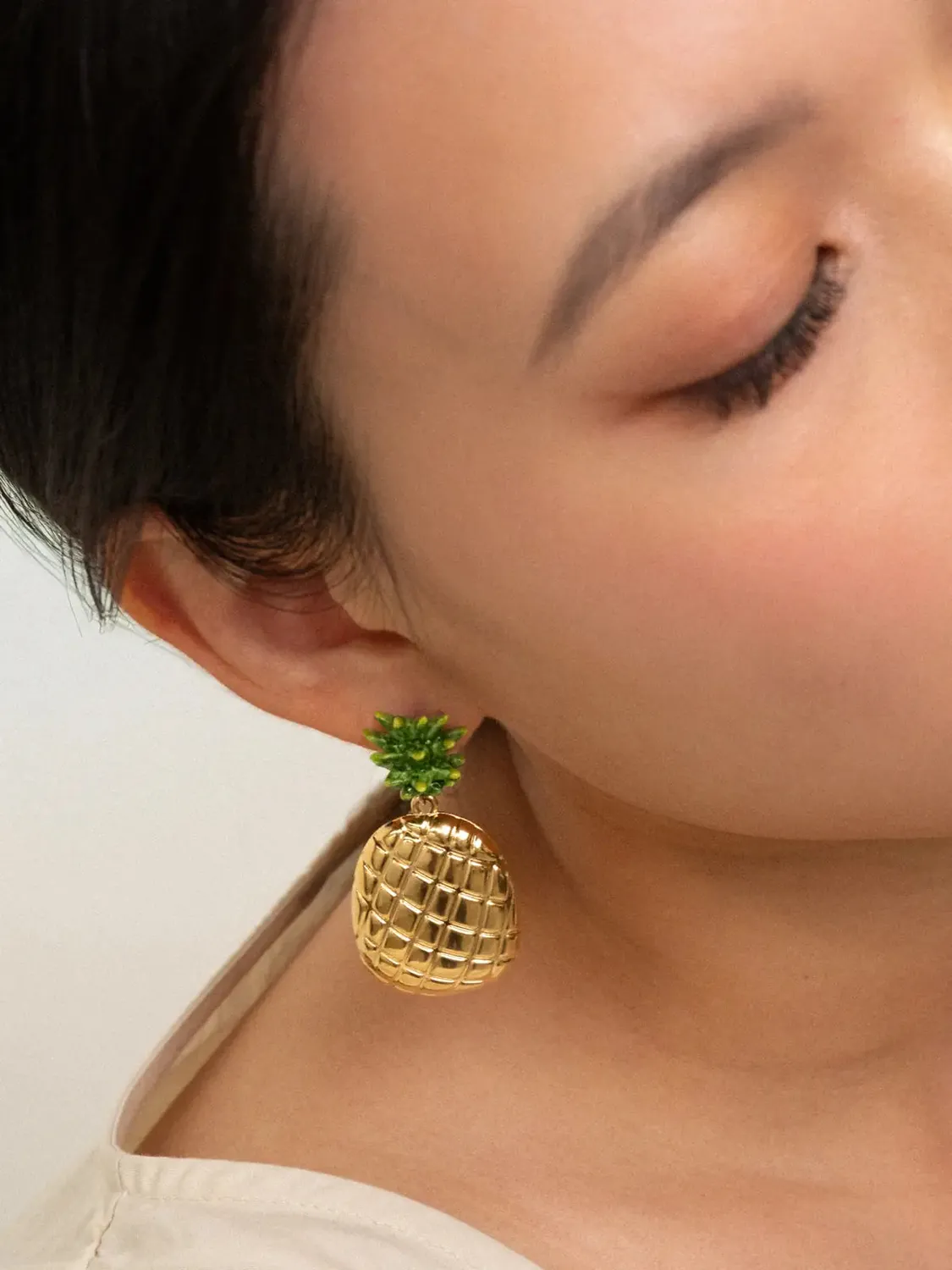 Nach Bijoux ananas boucles d’oreilles pendantes porcelaine