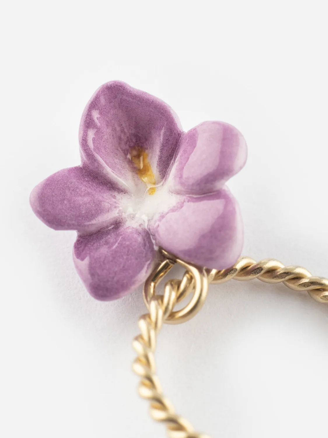 Nach Bijoux violette mini créole 2,7 cm à l'unité dorée