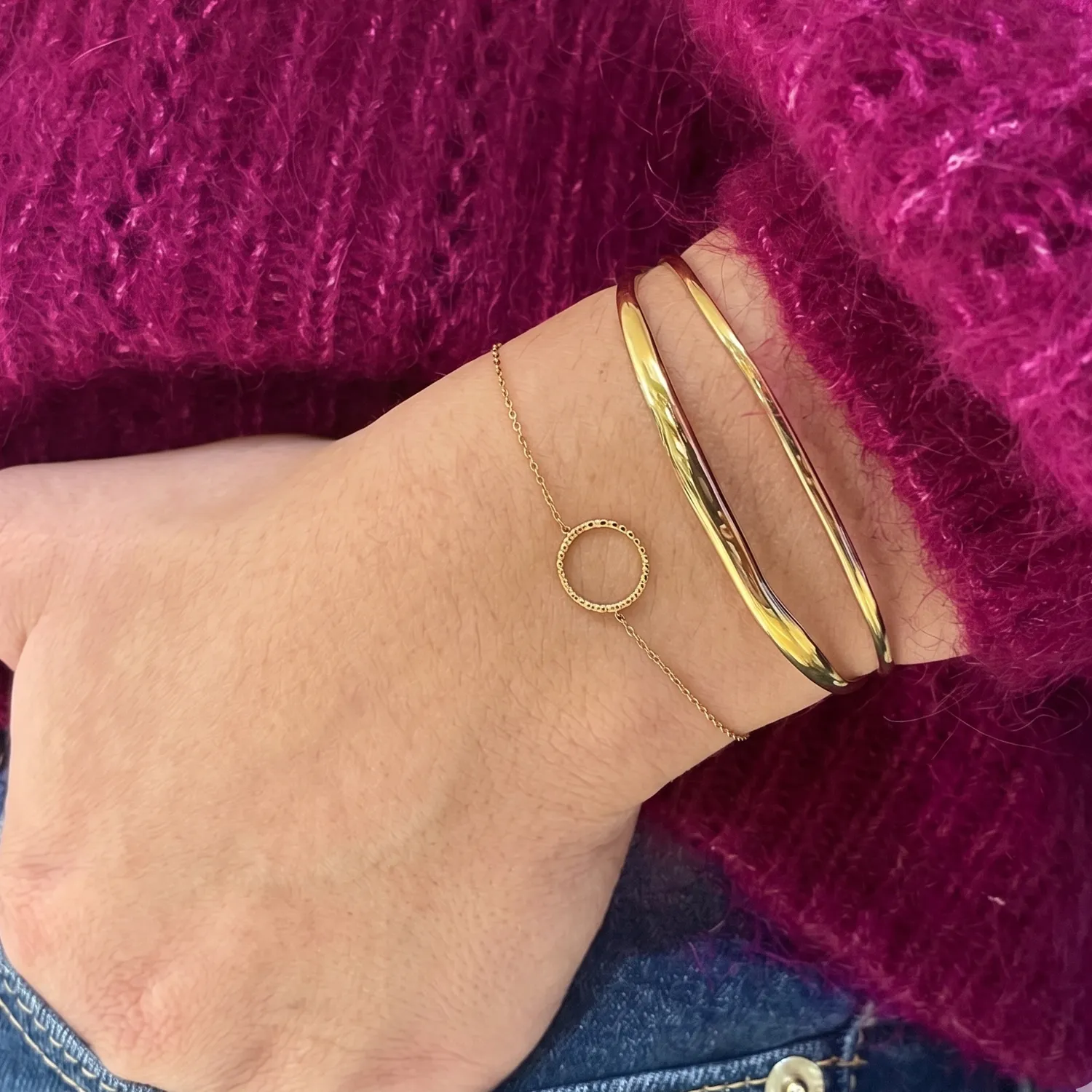 Nao de Paris Cercle d'Or coffret collier bracelet doré