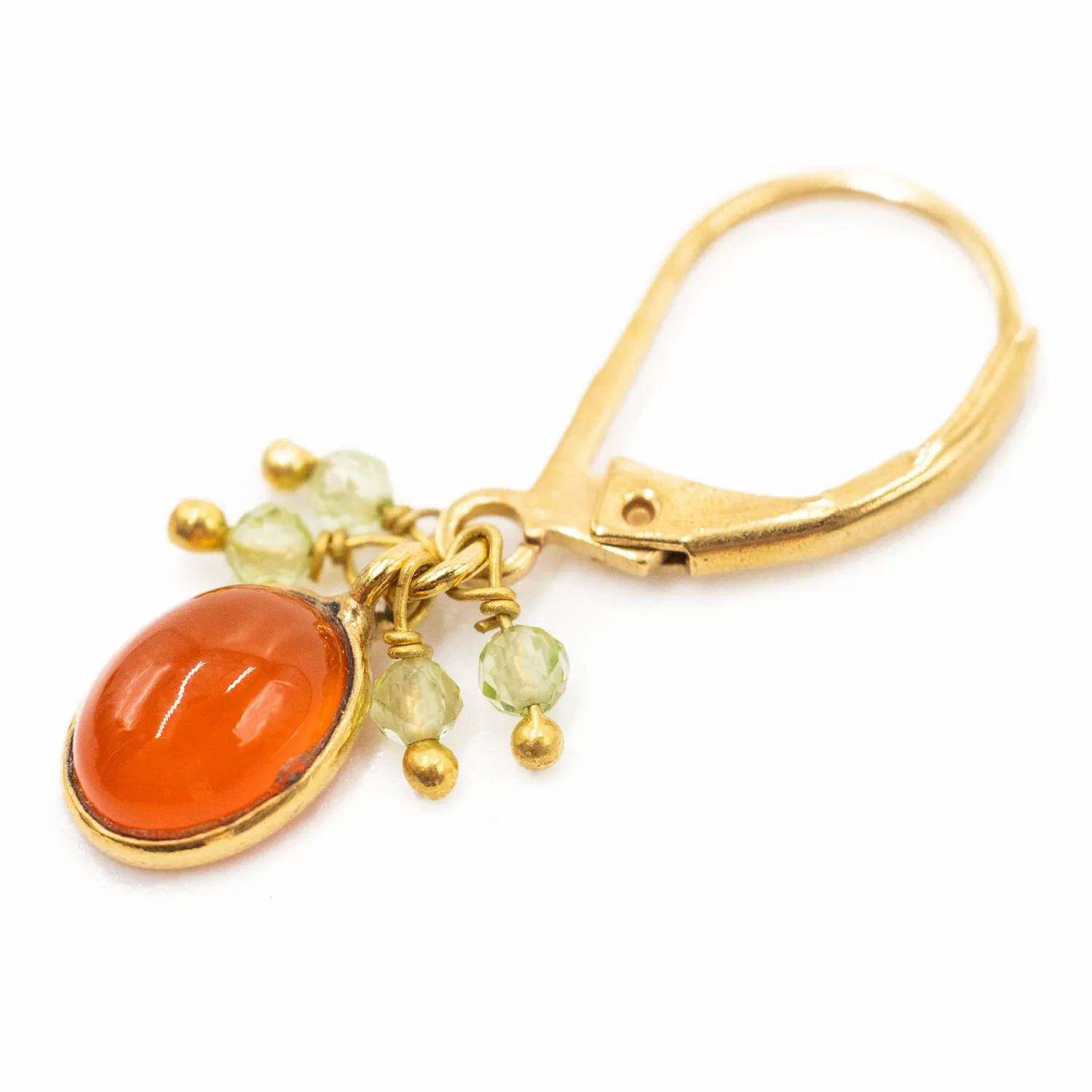 Le Fourbi de Capucine MO26E boucles d'oreilles cornaline péridot
