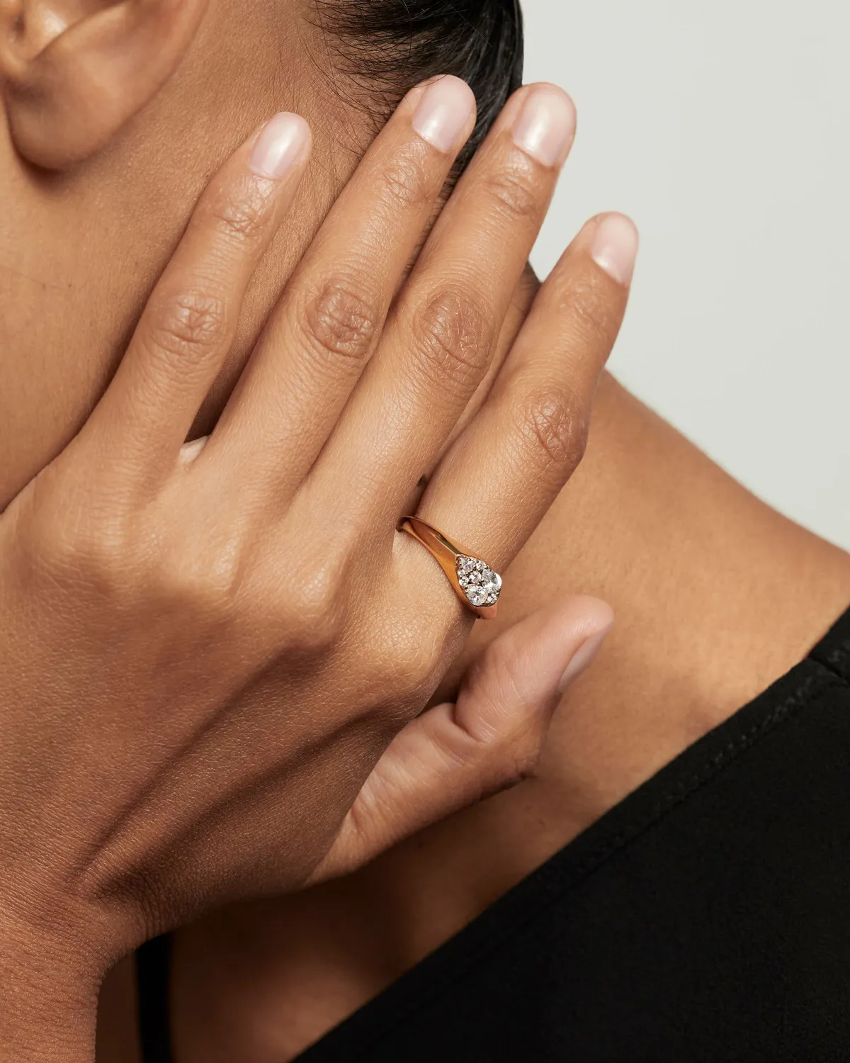 PDPAOLA Vanilla Stamp bague zirconia argent