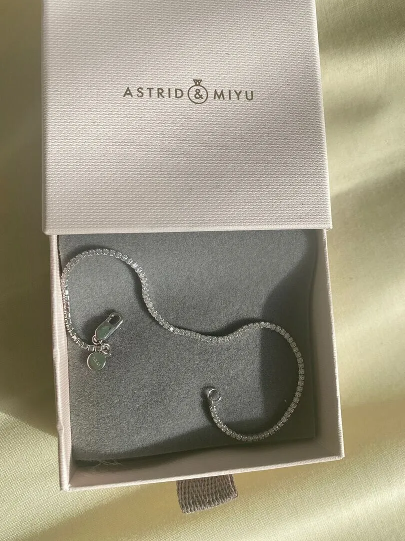 Astrid & Miyu Tennis Chain bracelet argent rivière