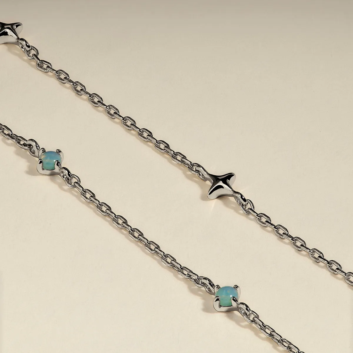 Astrid & Miyu Cosmic Opal Double bracelet argent 16,5 cm