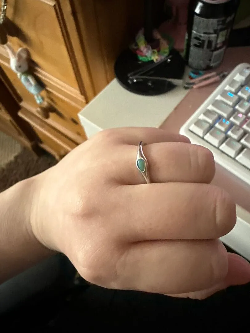 Astrid & Miyu Opal Cocktail Ring bague argent opale