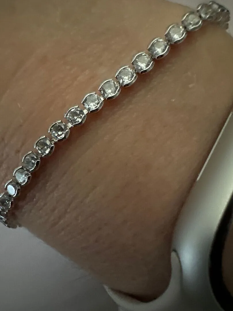 Astrid & Miyu Gleam Bold tennis bracelet argent large