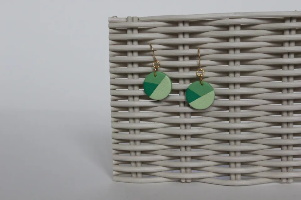 Drelin boucles d’oreilles trio vert plaqué or 925