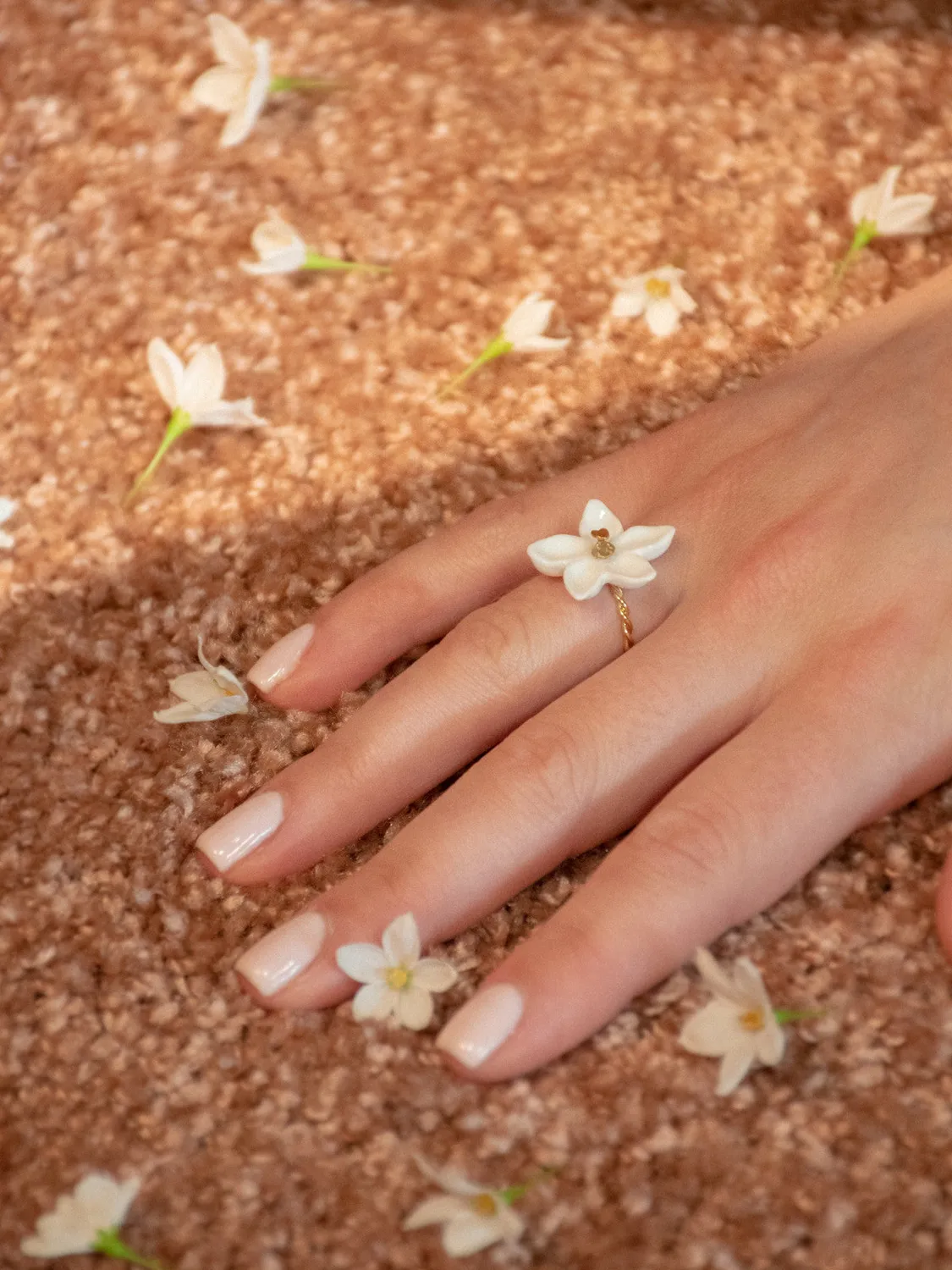 Nach Bijoux Jasmin et moi bague porcelaine ajustable