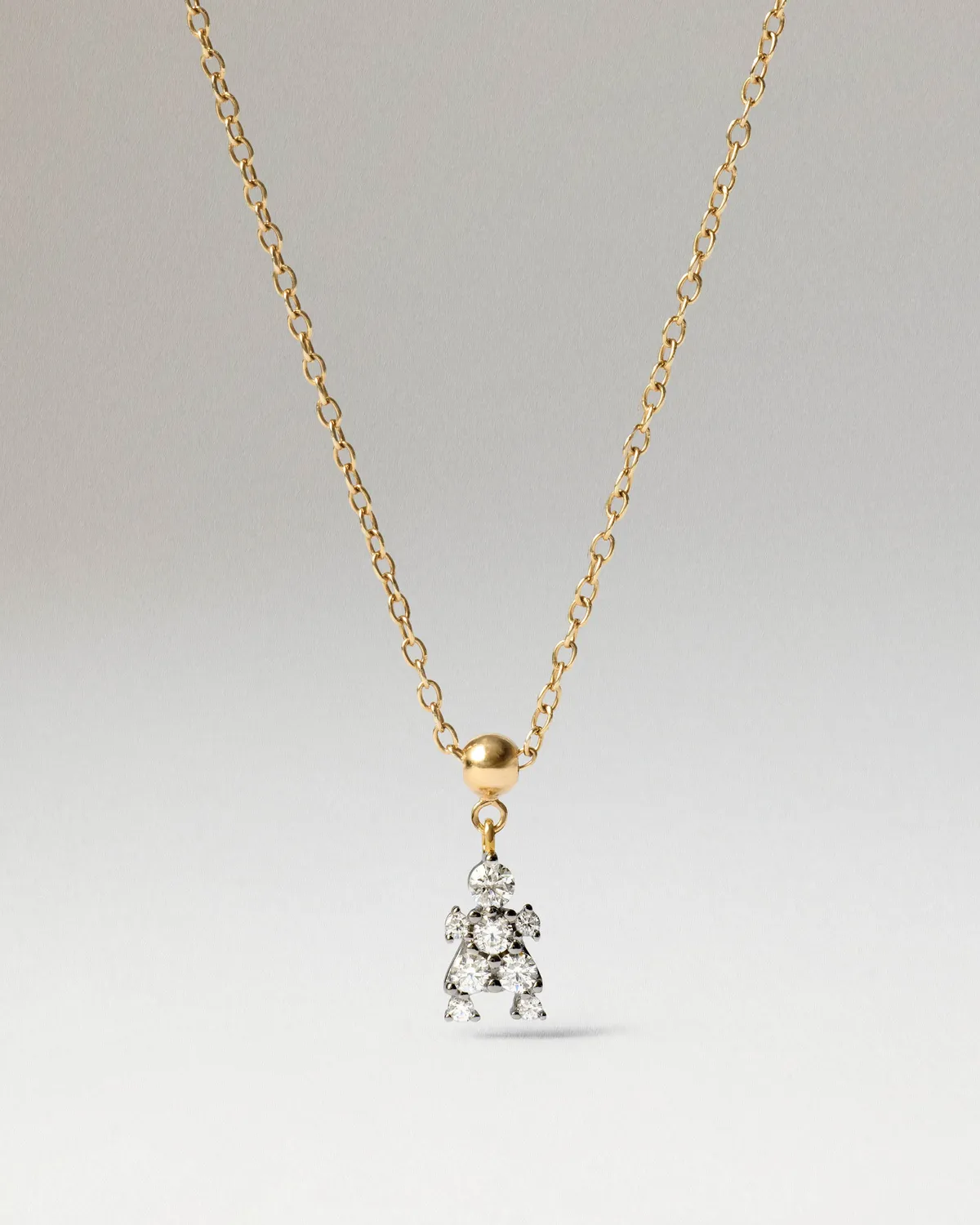 PDPAOLA Girl breloque zirconia blanche dorée