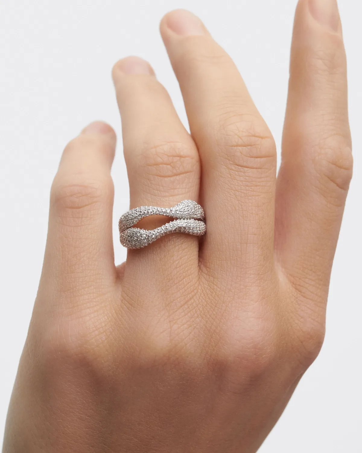 PDPAOLA Pavé Sense bague zirconia dorée