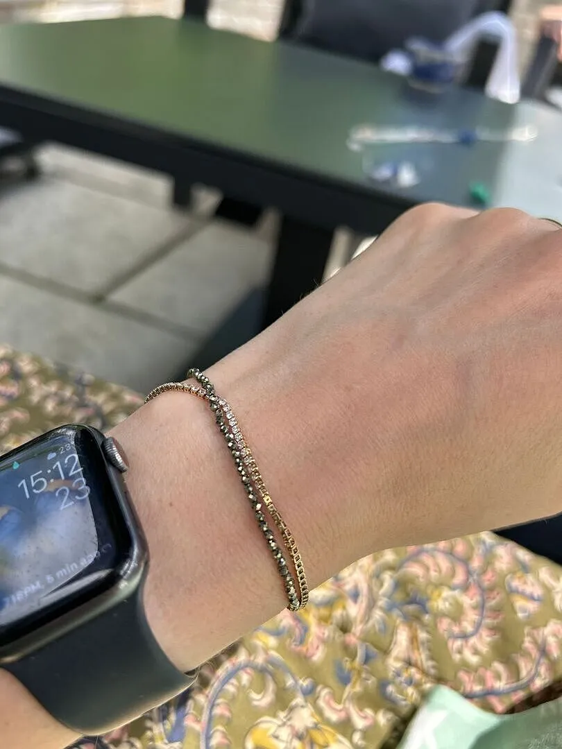 Astrid & Miyu Ironstone bracelet perles or 9 carats