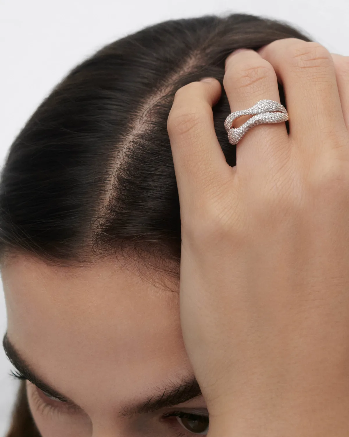 PDPAOLA Pavé Sense bague zirconia dorée