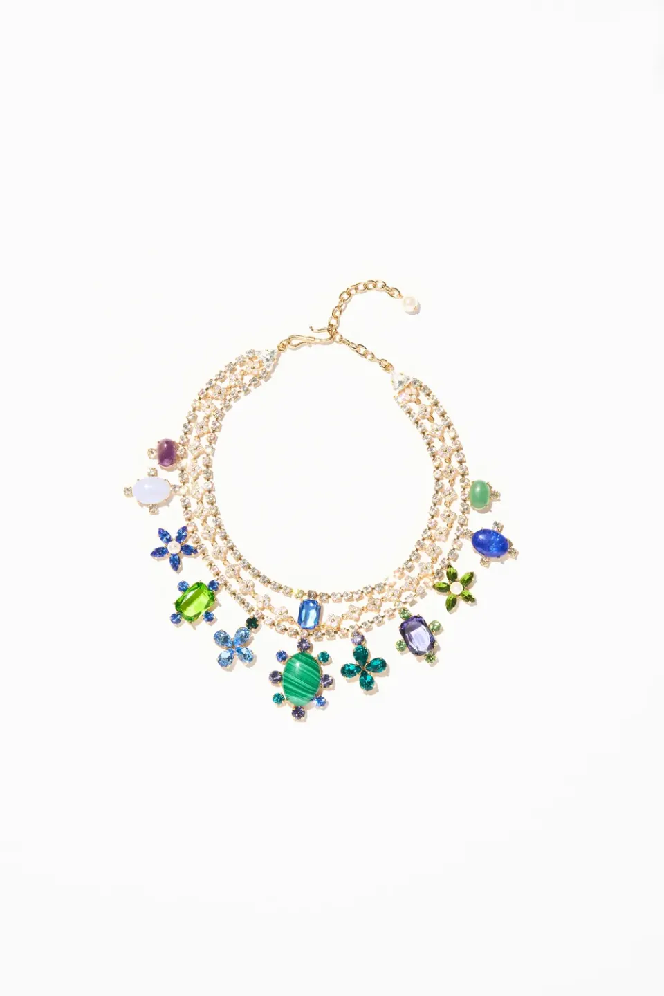 Philippe Ferrandis Castiglione collier 3 rangs malachite