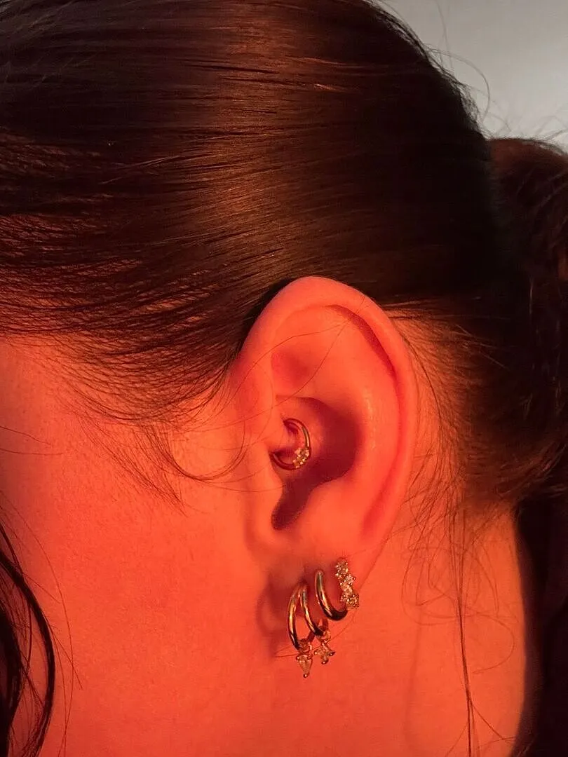 Astrid & Miyu Cluster Topaz anneau daith or massif topaze