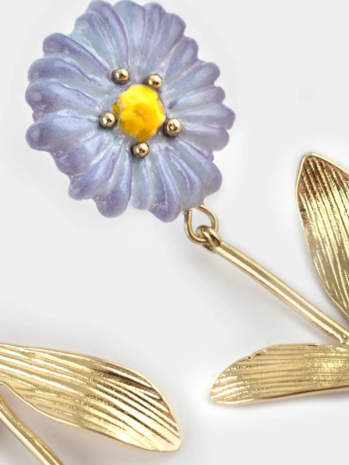 Nach Bijoux anémone bleue boucles d'oreilles pendantes florales