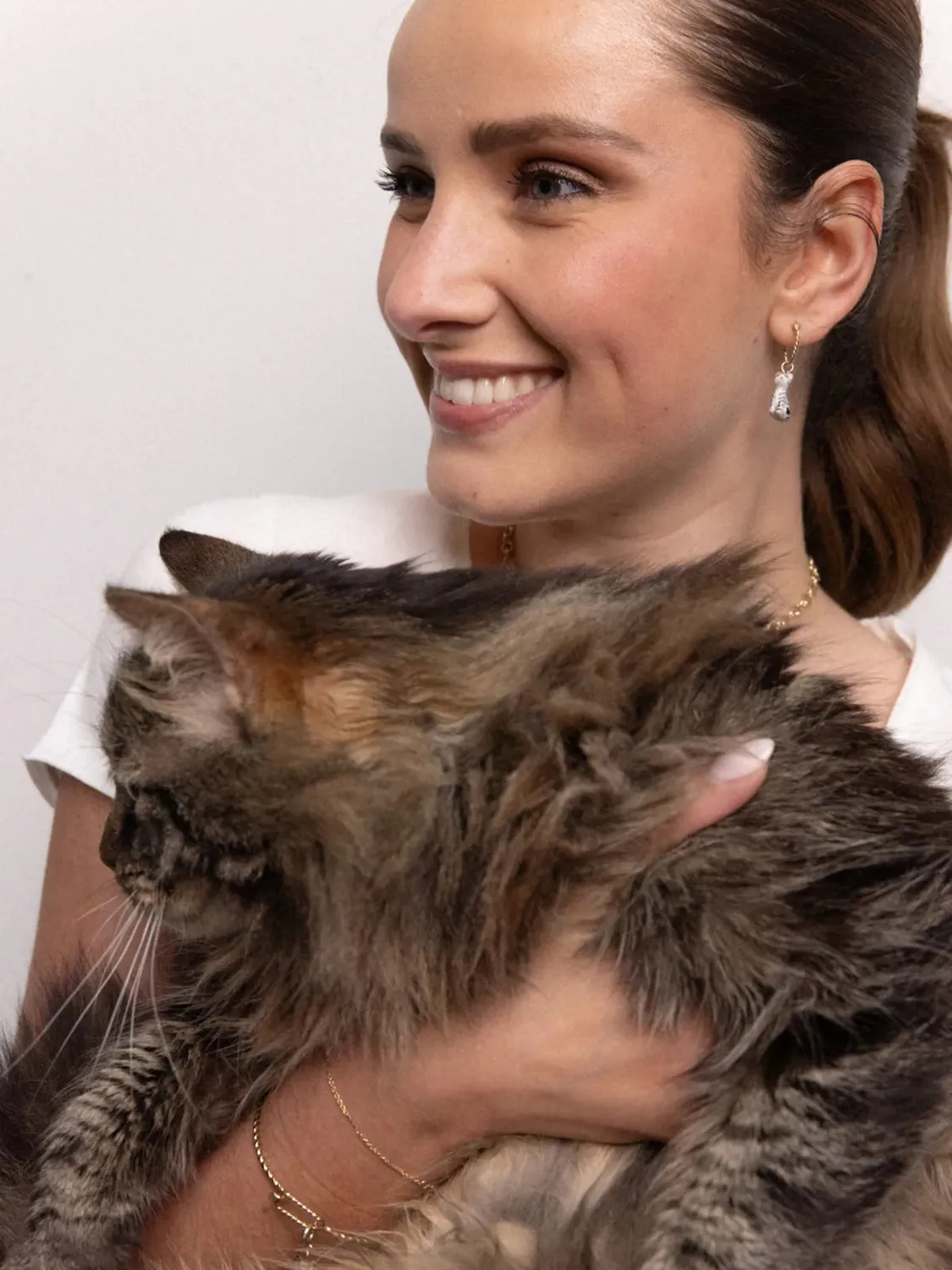 Nach Bijoux Mini créole chat tabby boucle d'oreille porcelaine à l'unité