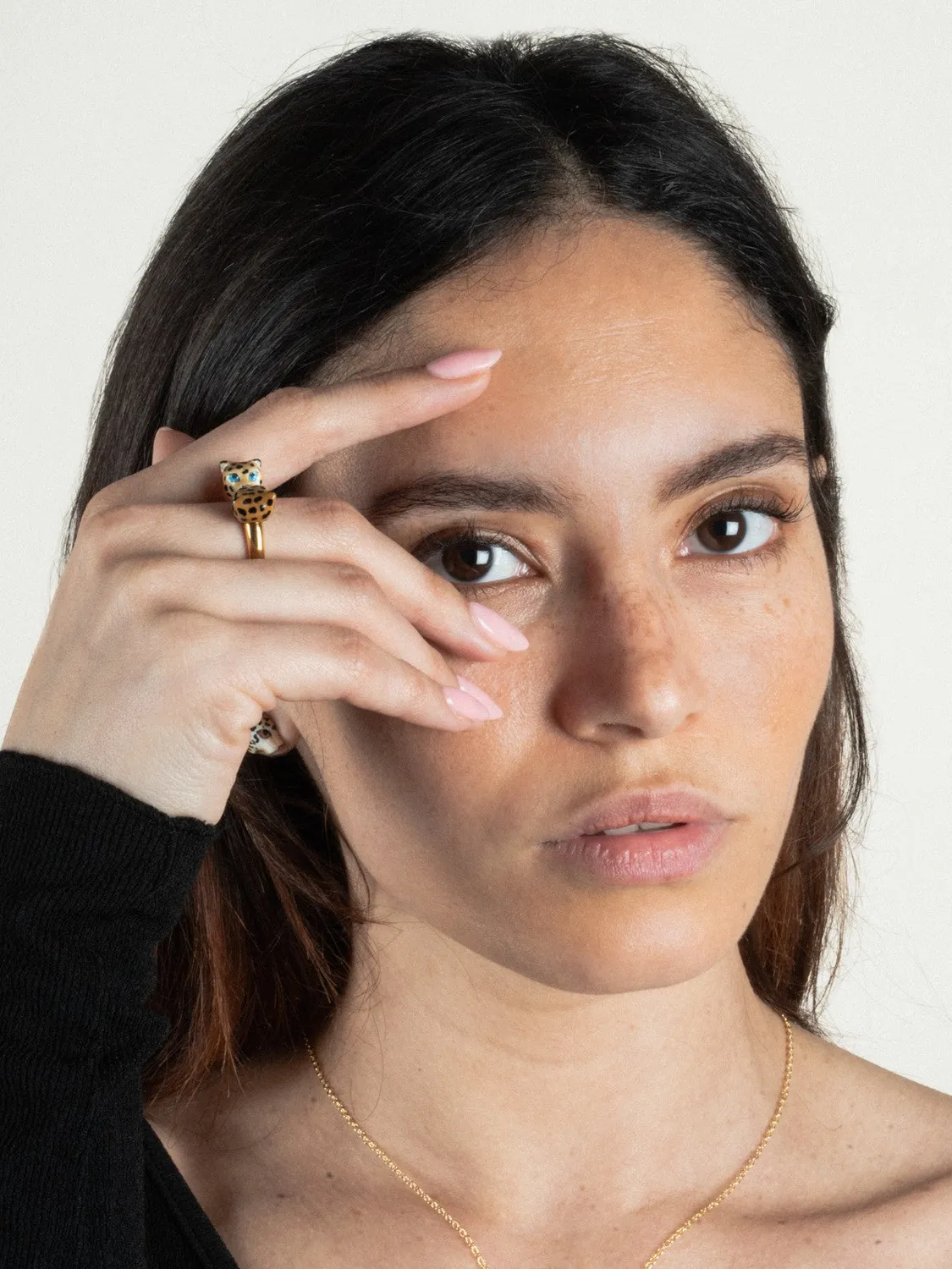 Nach Bijoux FaceToFace léopard bague ajustable porcelaine
