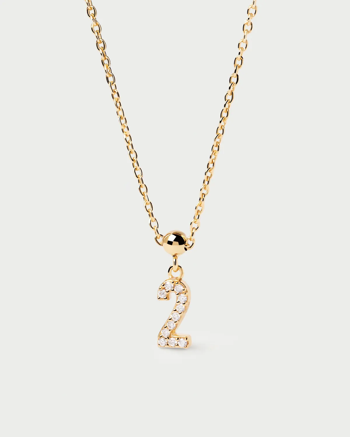 PDPAOLA 2 breloque chiffre 2 zirconia blanc