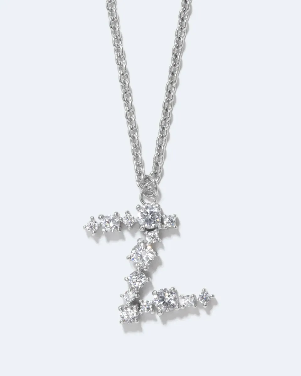 Completedworks Glitchy Z pendentif lettre Z zirconia rhodié
