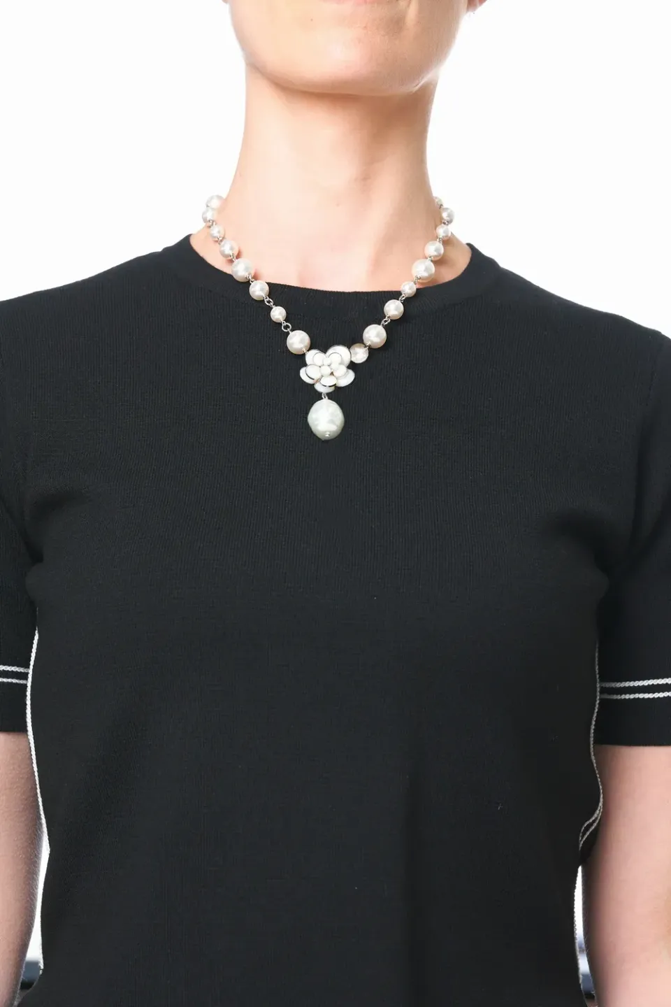 Philippe Ferrandis Cielo collier fleur nacre blanche