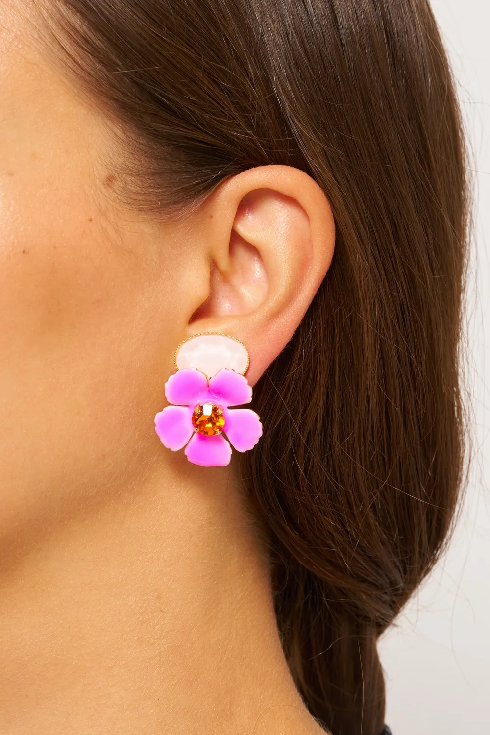 Philippe Ferrandis Ischia boucles clips émail blanc