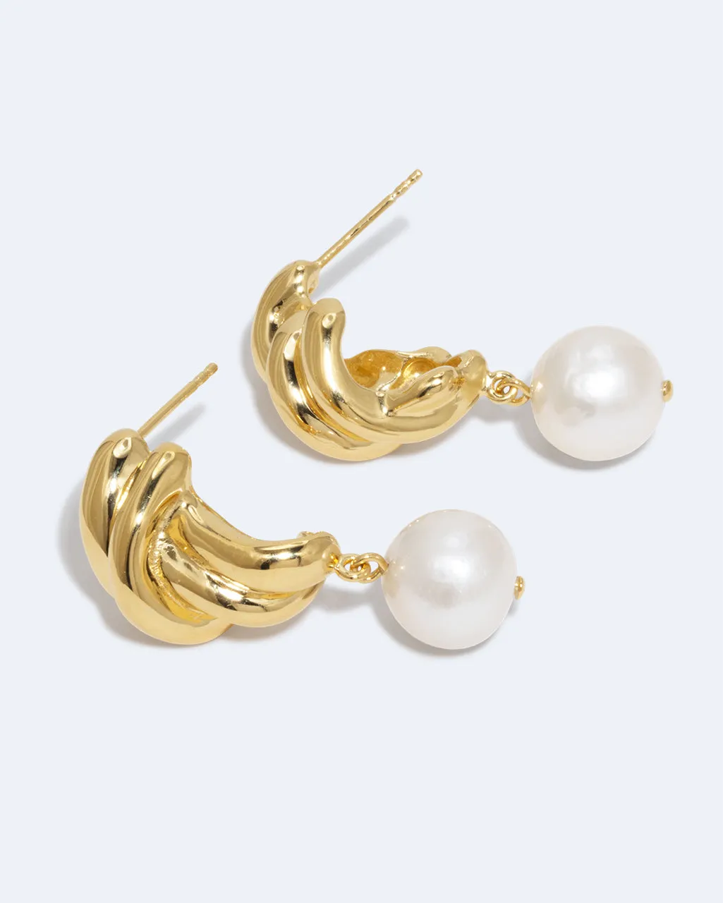 Completedworks Something Borrowed Boucles perle vermeil or