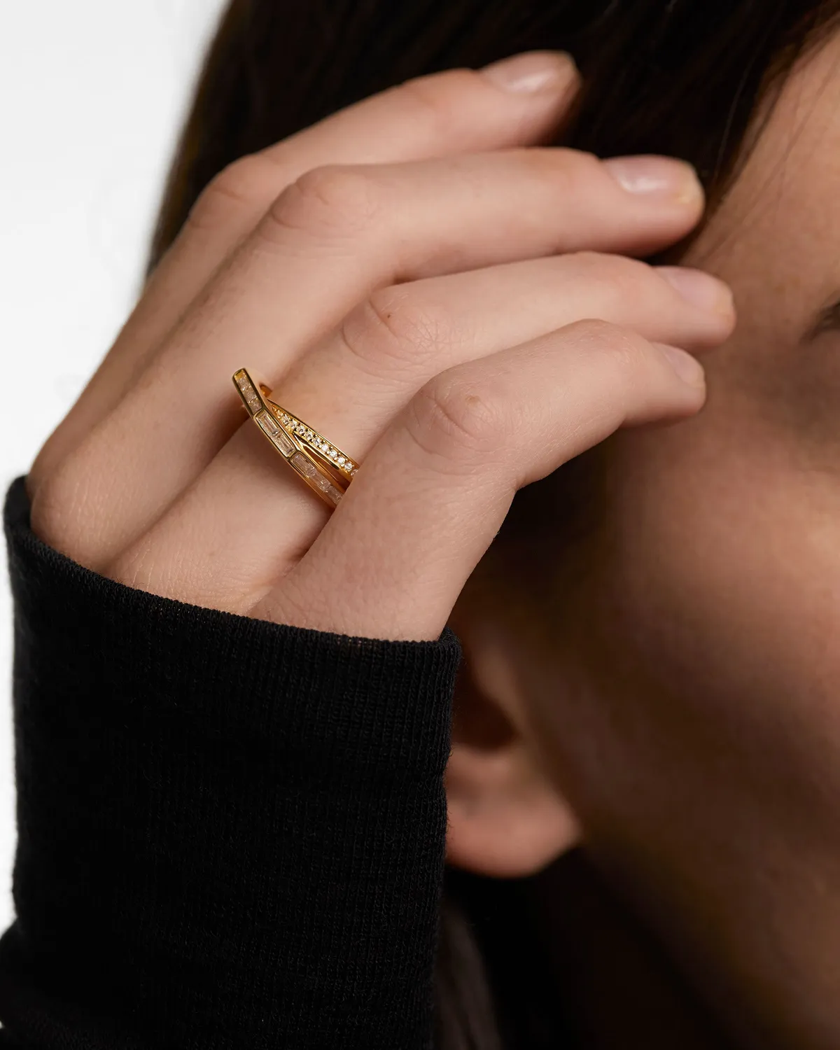 PDPAOLA Olivia bague dorée zirconia blanche