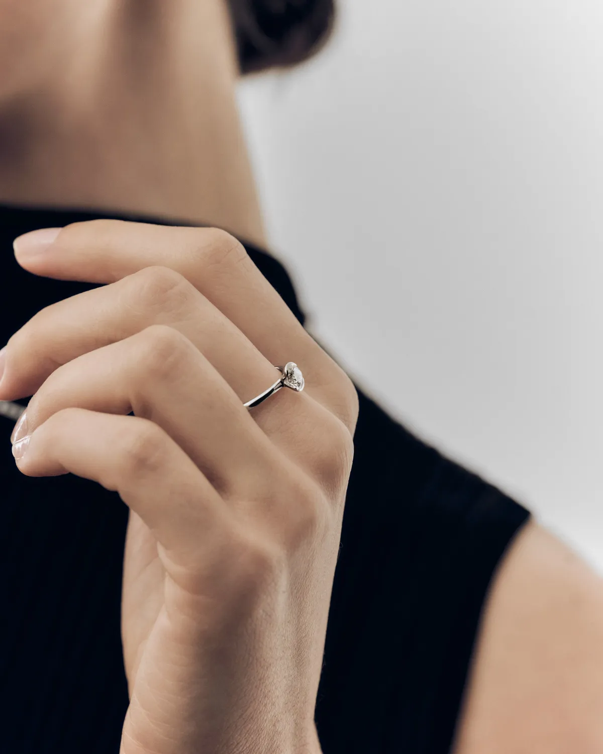 PDPAOLA Grace bague solitaire or blanc diamant 0,5 ct
