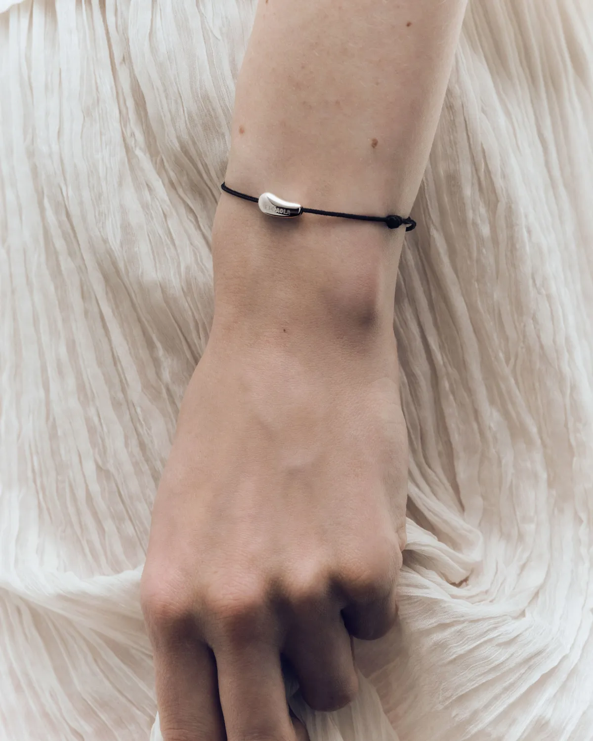 PDPAOLA Rodeo Bracelet Cordon Noir Argent