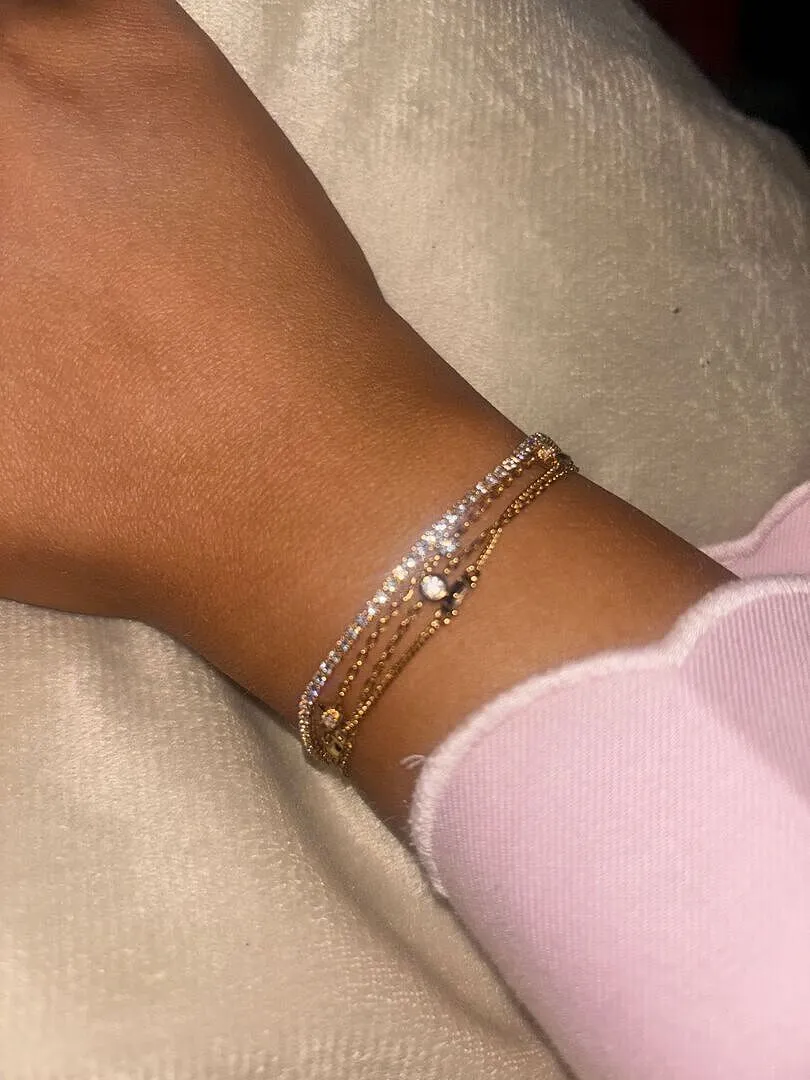 Astrid & Miyu Tennis Chain bracelet doré rivière