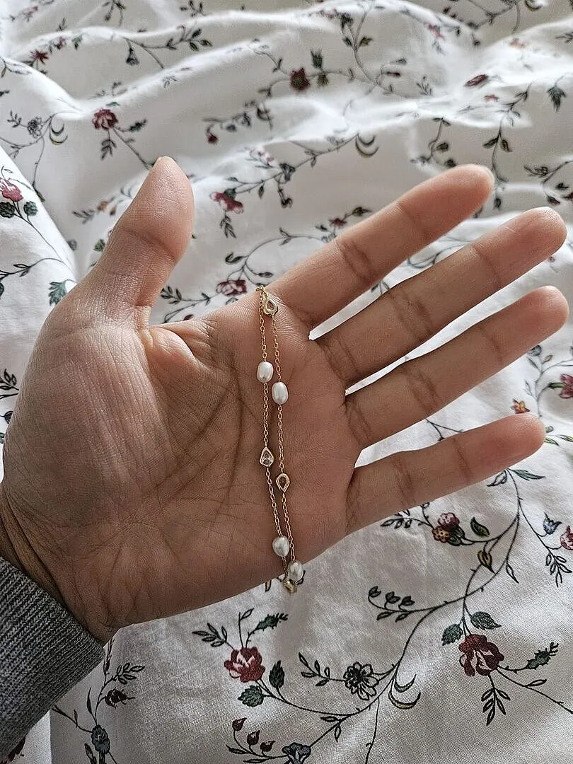 Astrid & Miyu Pearl & Crystal collier doré perle