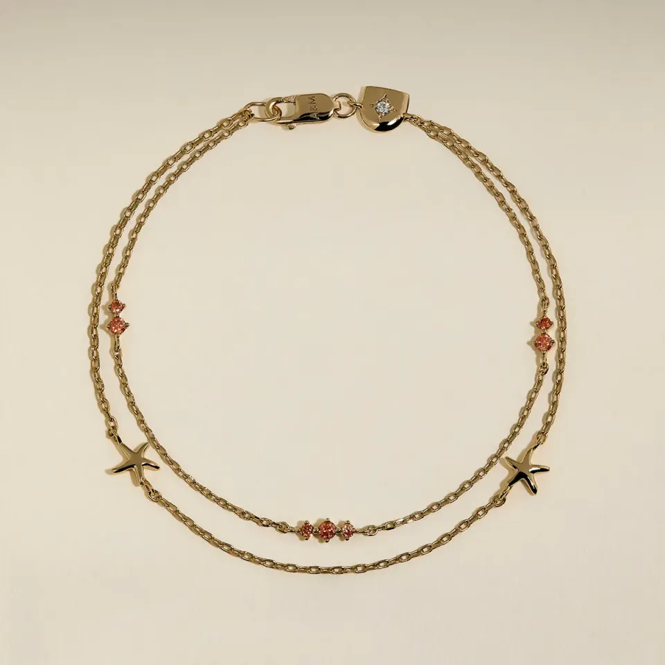 Astrid & Miyu Starfish Double Chain bracelet or