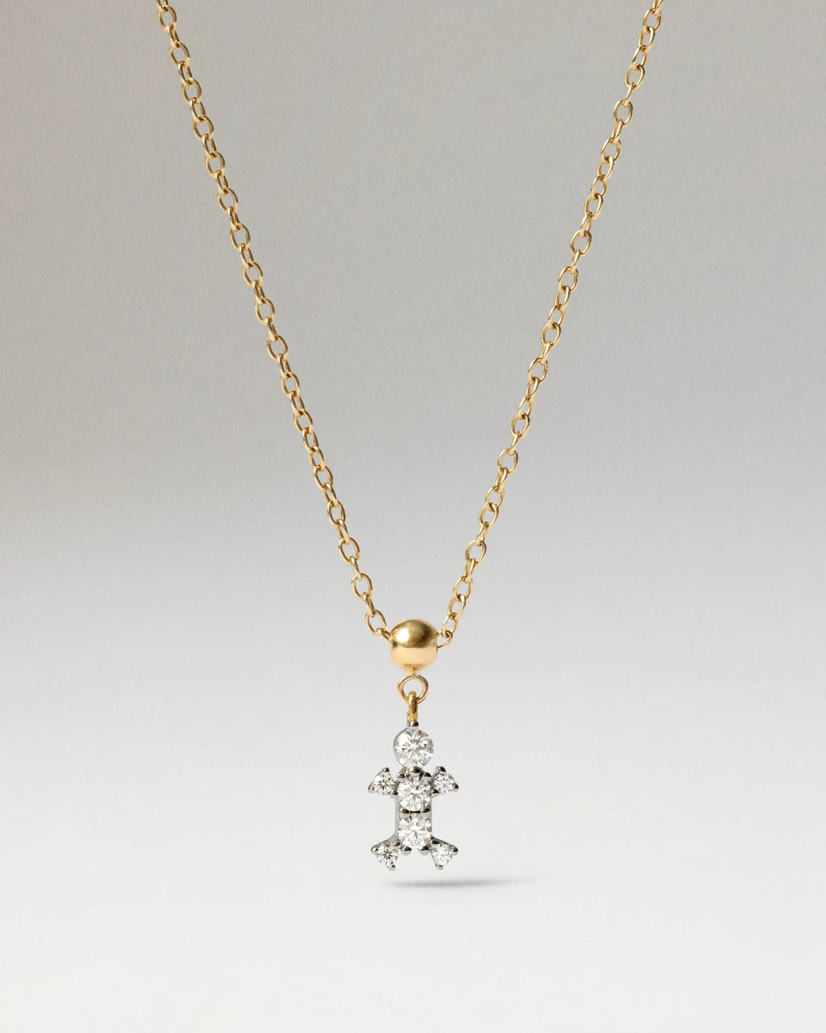 PDPAOLA Boy charm doré zircone blanche