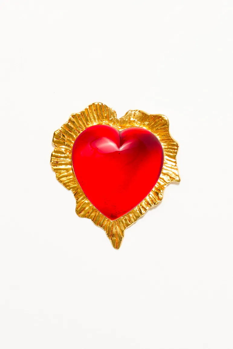 Philippe Ferrandis Break My Heart broche cœur strass 5,5 cm