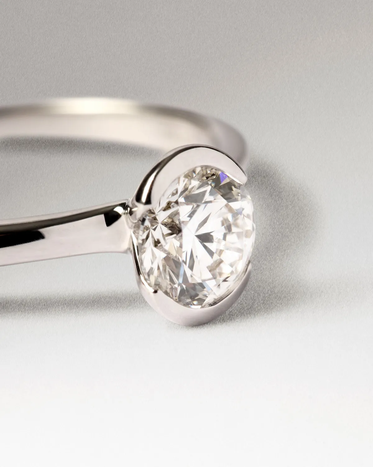 PDPAOLA Grace bague solitaire or blanc diamant 0,5 ct