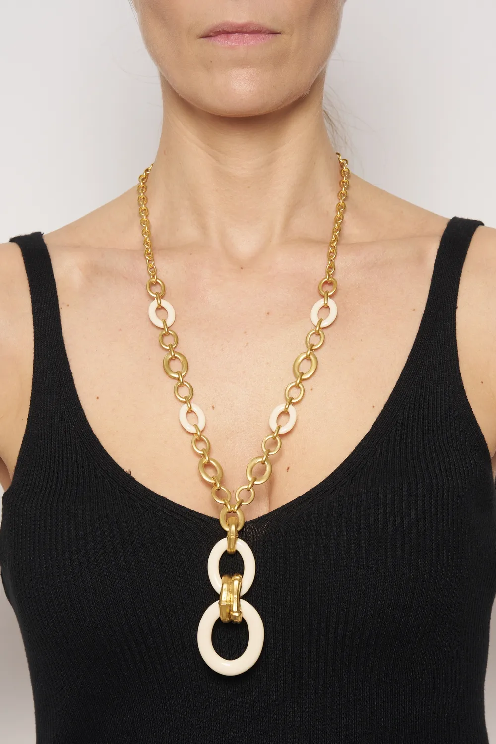 Philippe Ferrandis Bambou sautoir collier long doré