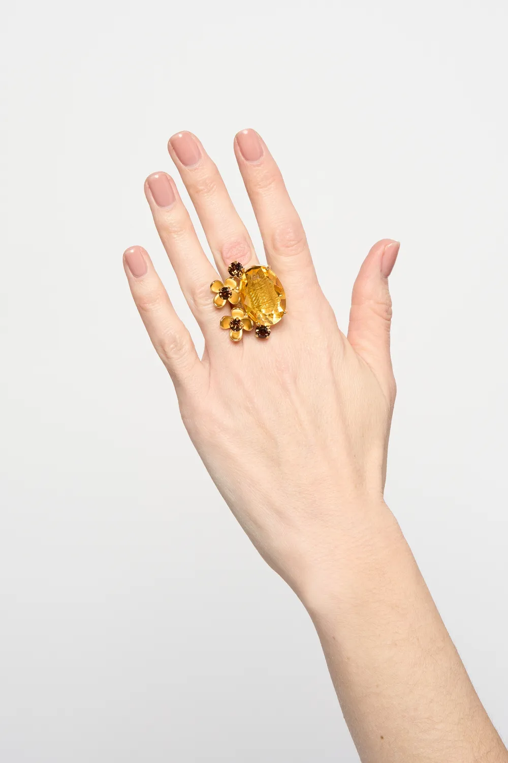 Philippe Ferrandis Eugénie bague ajustable dorée cristaux