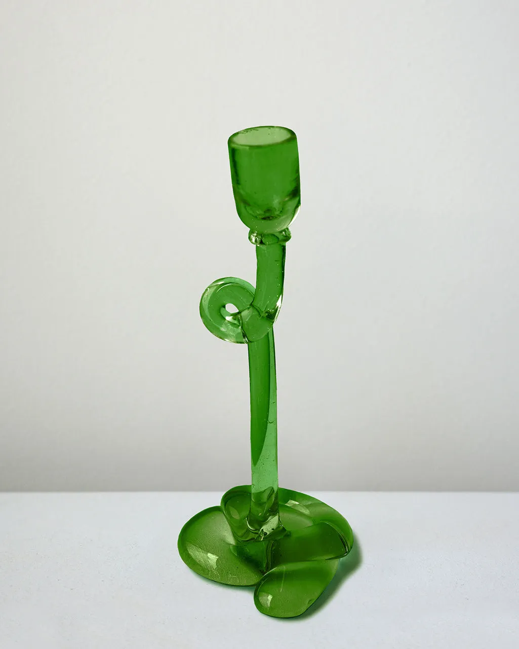 Completedworks Thaw bougeoir verre vert feuille