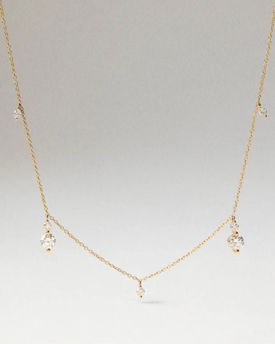 PDPAOLA Naia collier diamants or jaune 18 ct