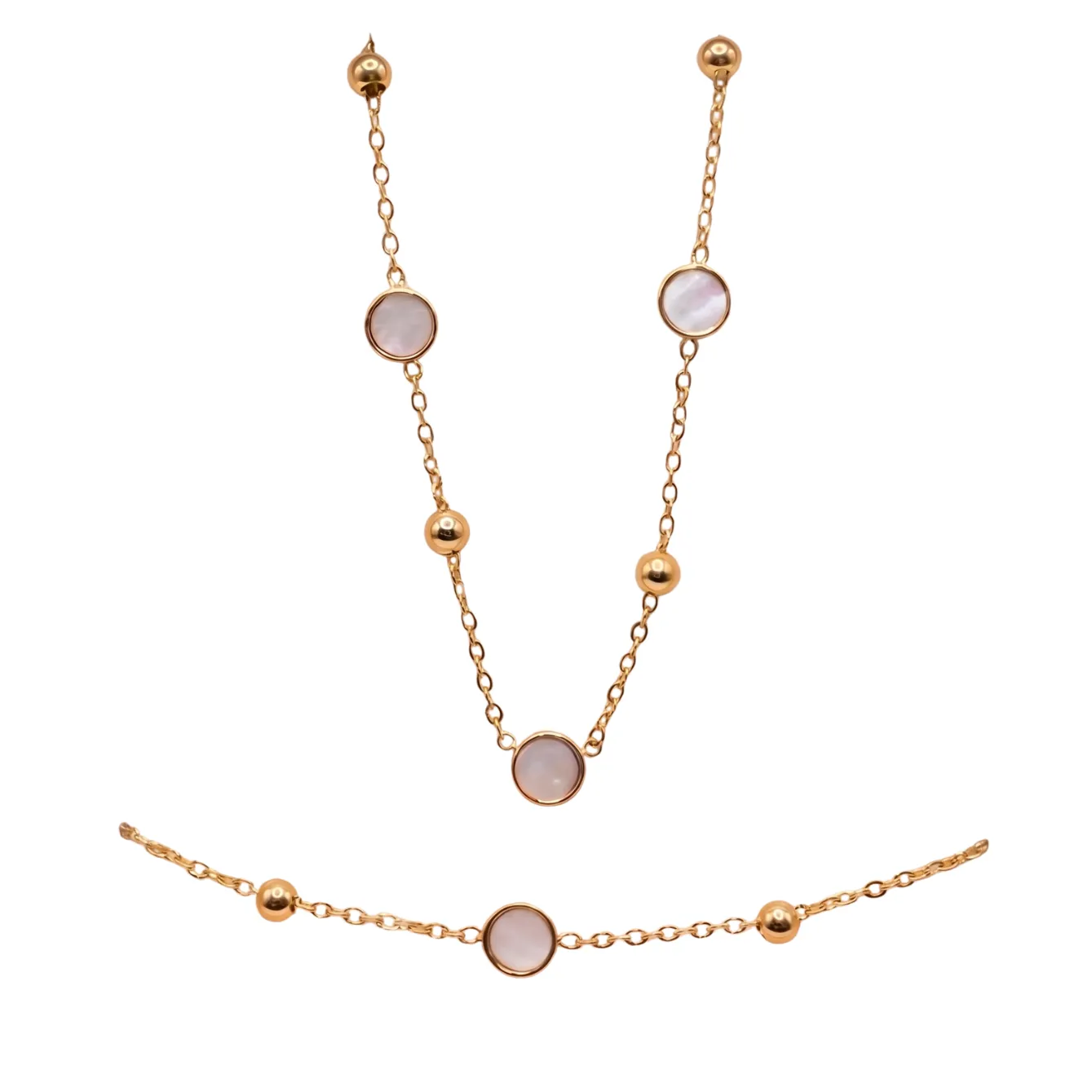 Nao de Paris Mini Nacre coffret collier bracelet doré