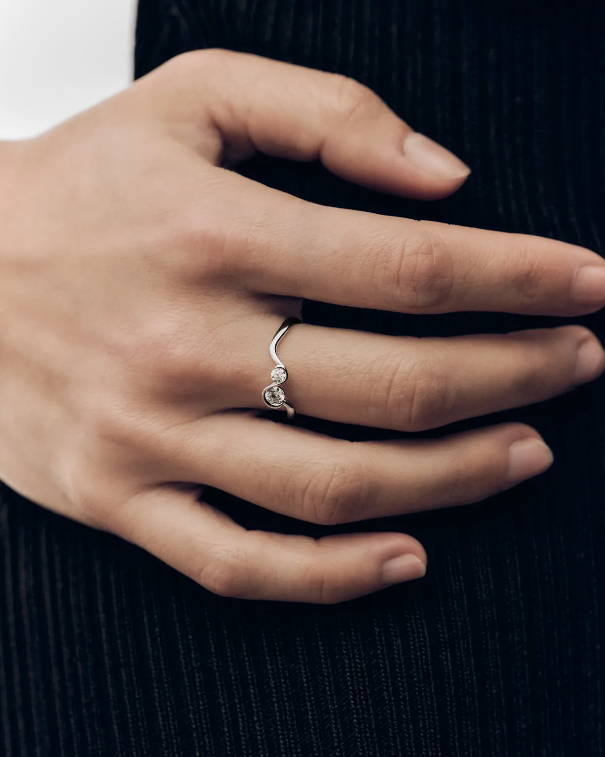 PDPAOLA Dafne bague or blanc diamants 0,325 ct
