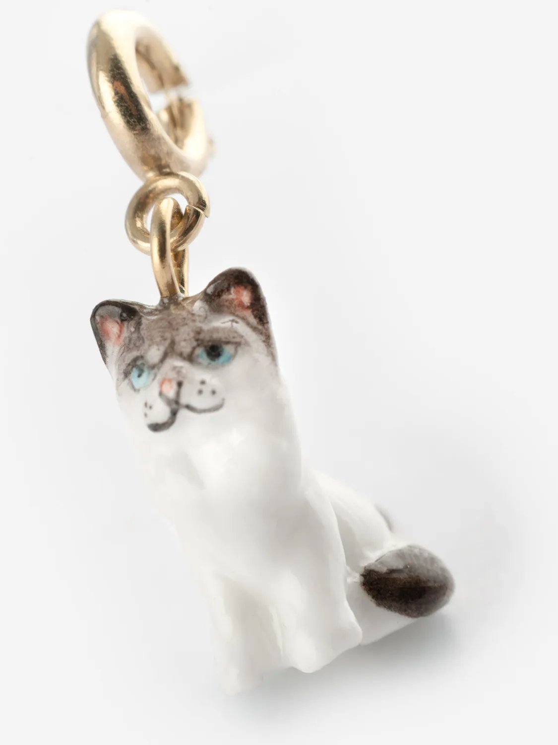 Nach Bijoux Chat Ragdoll charm's porcelaine doré