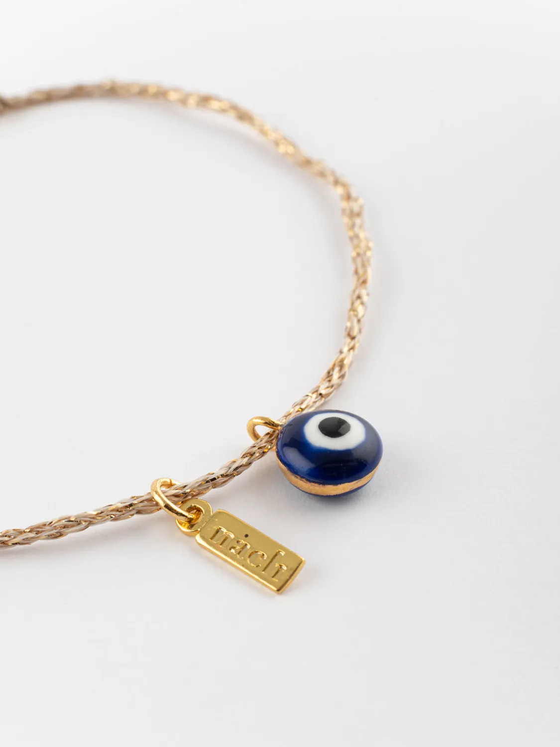 Nach Bijoux oeil bleu Lucky you bracelet cordon