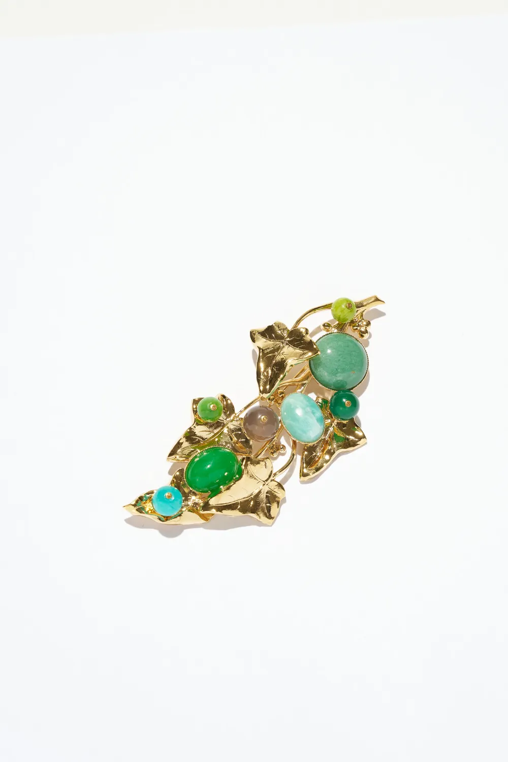 Philippe Ferrandis Eclosion broche fleur dorée cristal