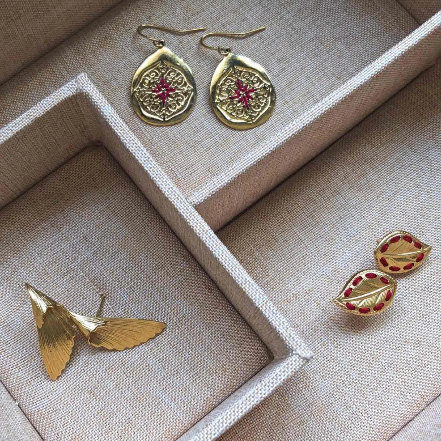 Nao de Paris Twins boucles d'oreilles plaqué or aile